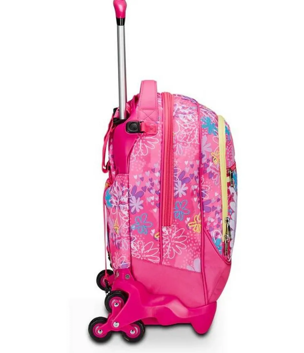 Trolley scuola SJ Jack 3 ruote Unicorn Led