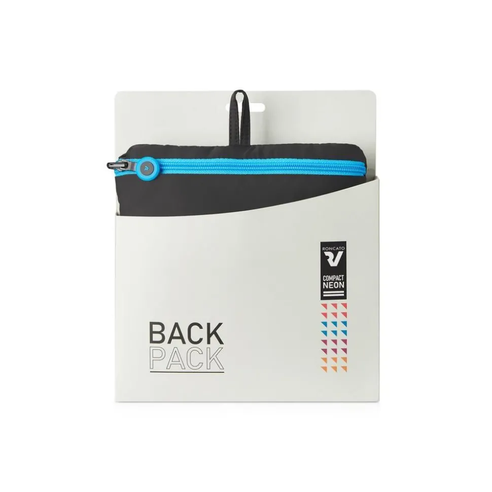 Zaino cabina pieghevole Ryanair 40x20x25 Roncato Compact Neon 2010 Nero