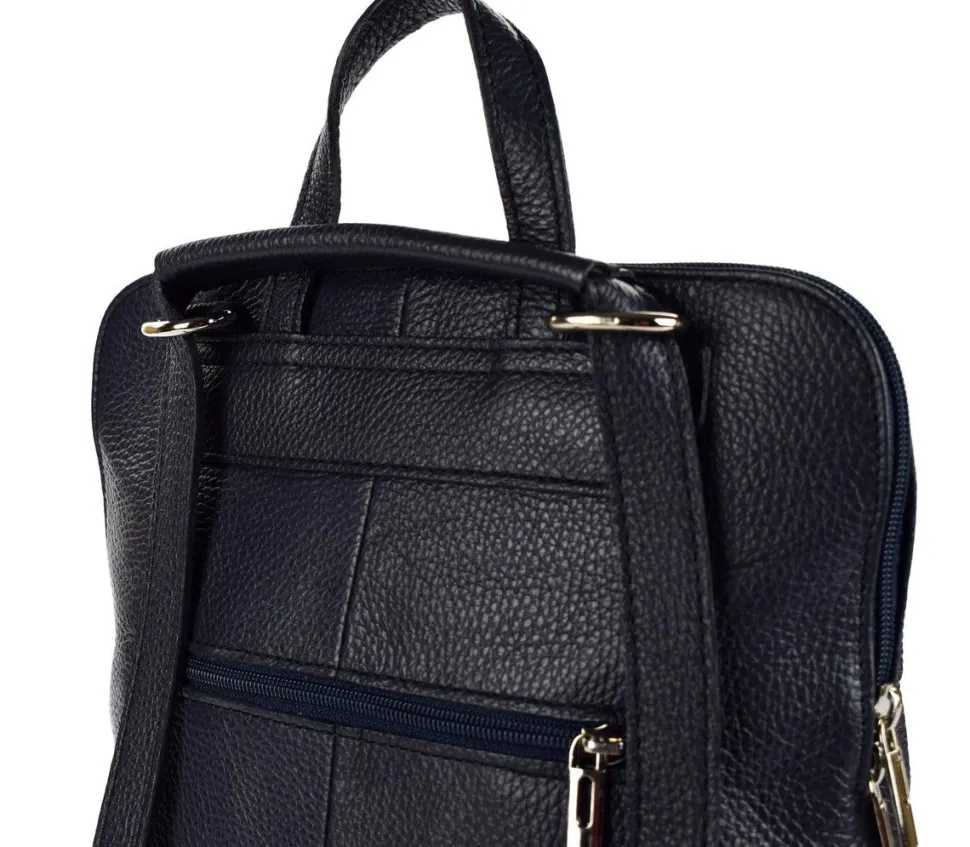Zaino donna in pelle 001 Blu