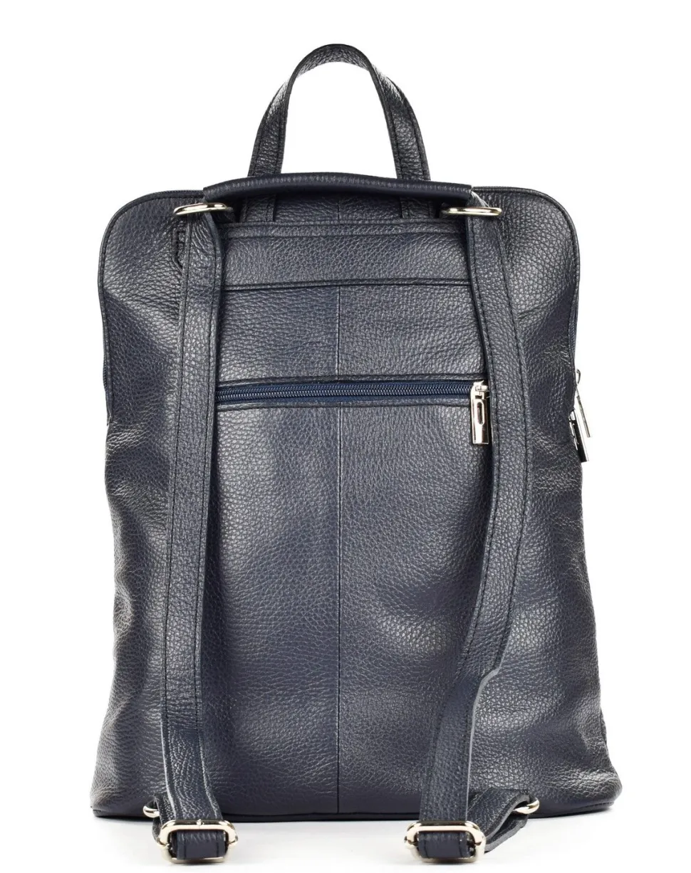 Zaino donna in pelle 001 Blu