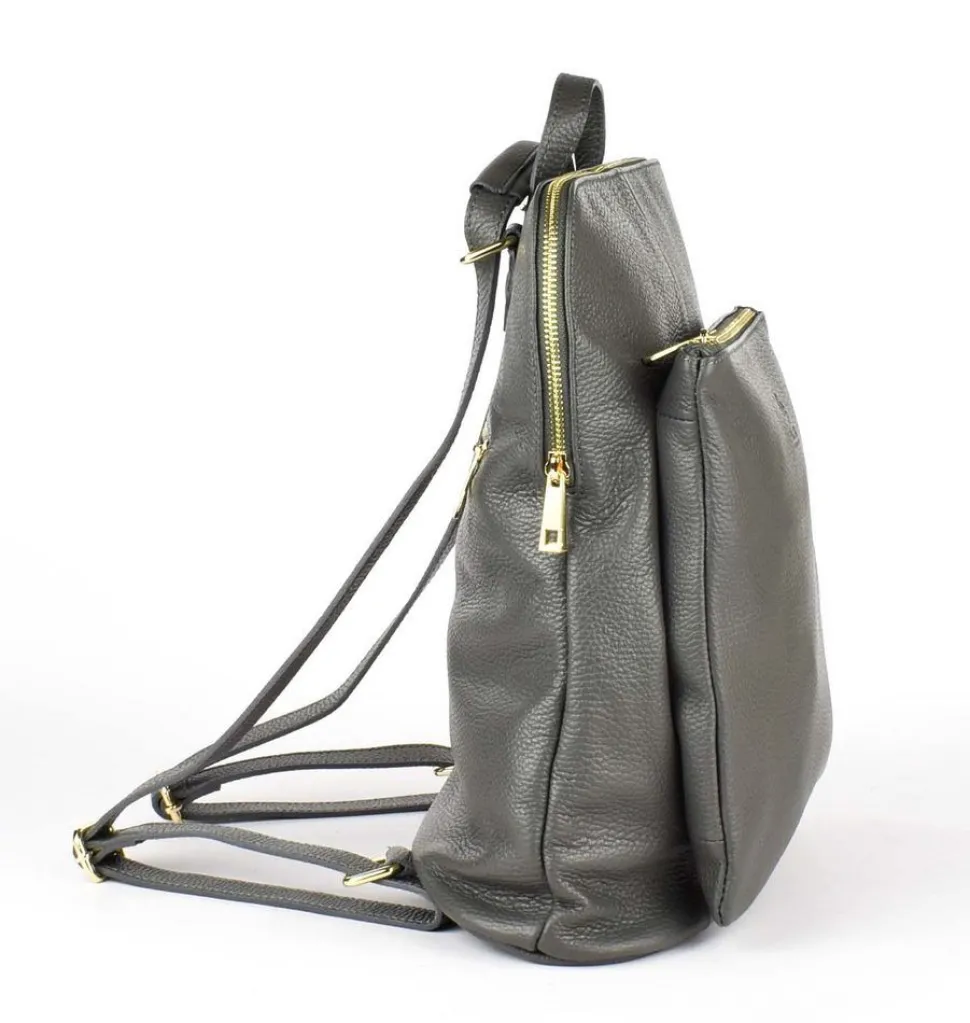 Zaino donna in pelle 001 Grigio