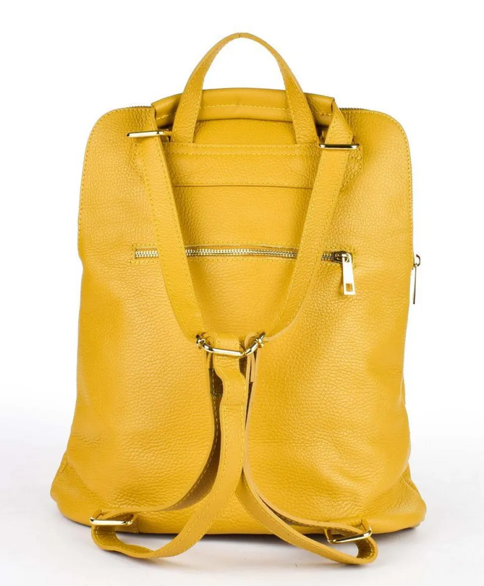 Zaino donna in pelle 001 Ocra