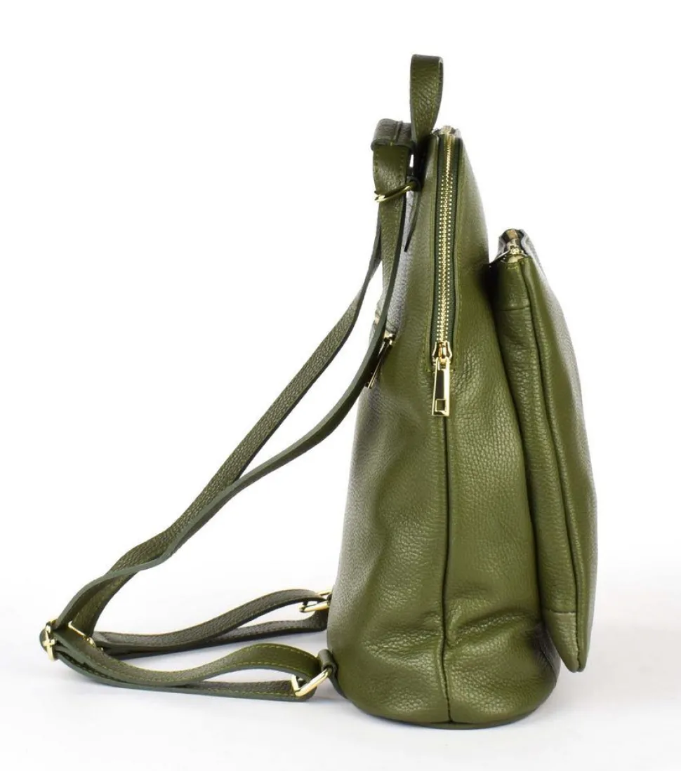 Zaino donna in pelle 001 Verde