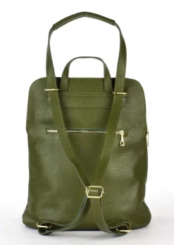 Zaino donna in pelle 001 Verde