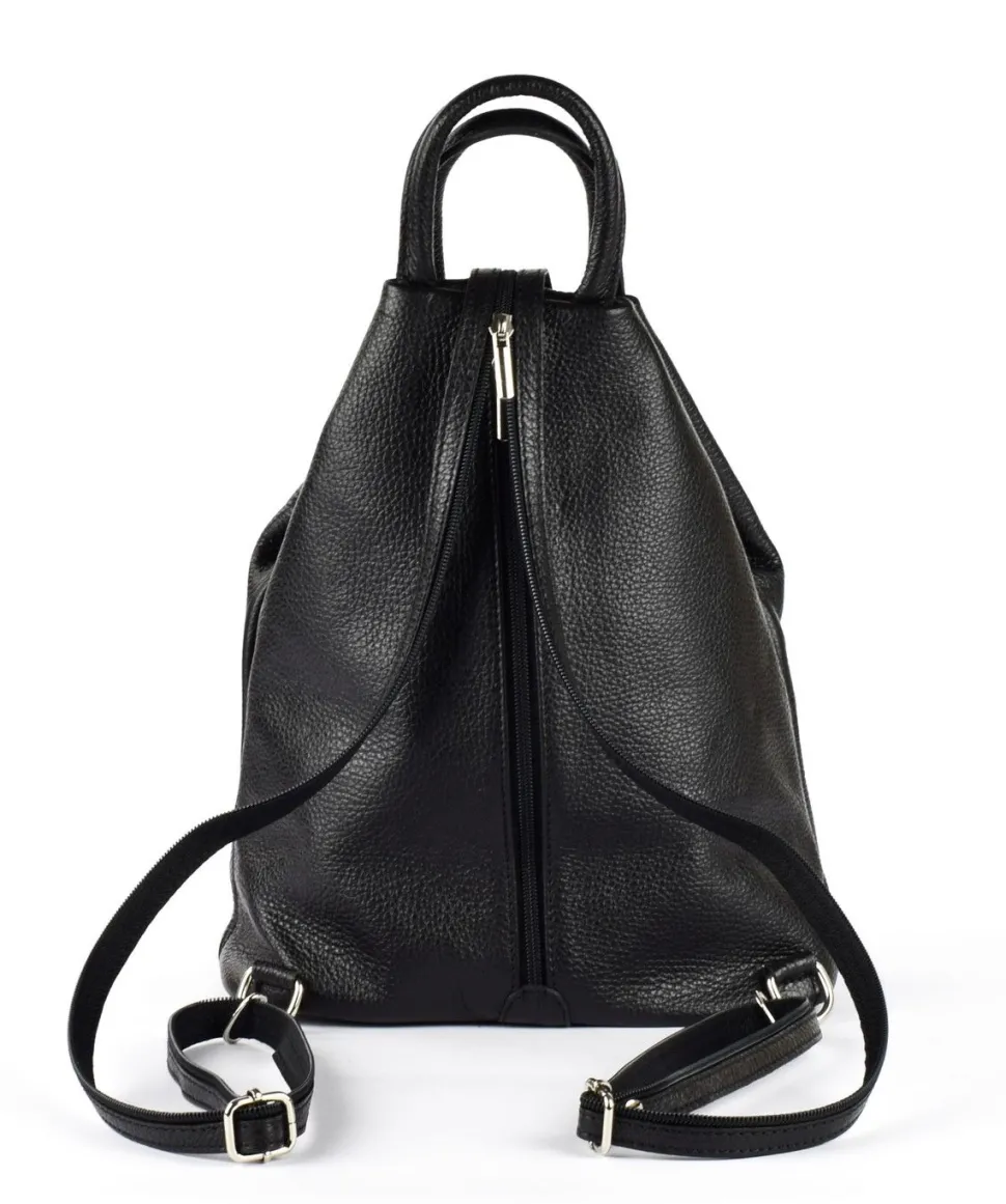 Zaino e monospalla donna in pelle 20055 Nero