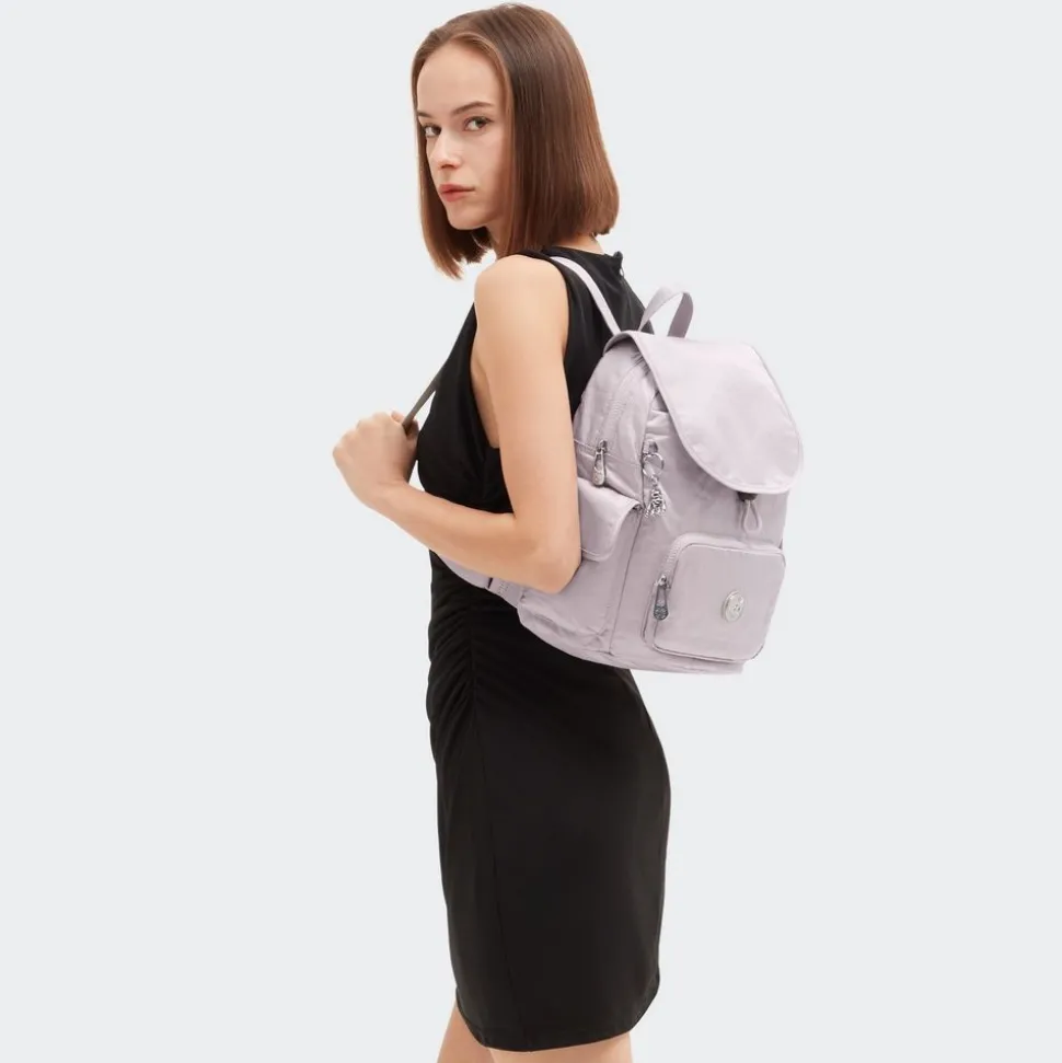Zaino Kipling City Pack S Gleam Silver