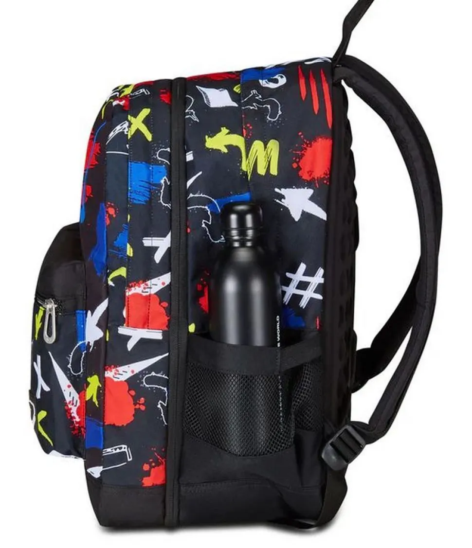 Zaino Seven The Double Pro XXL Detach Reversibile Graffiti Load Jet Black