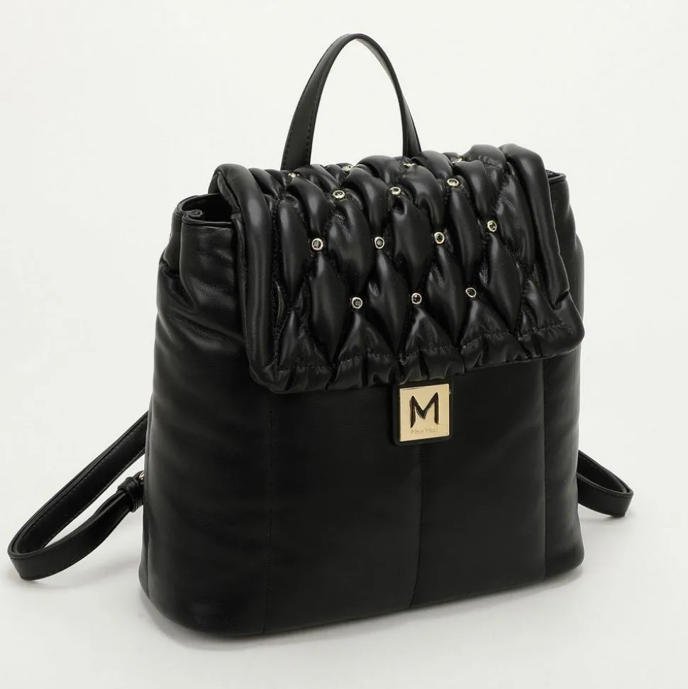 Zaino trapuntato con strass Mimì-Muà Nero